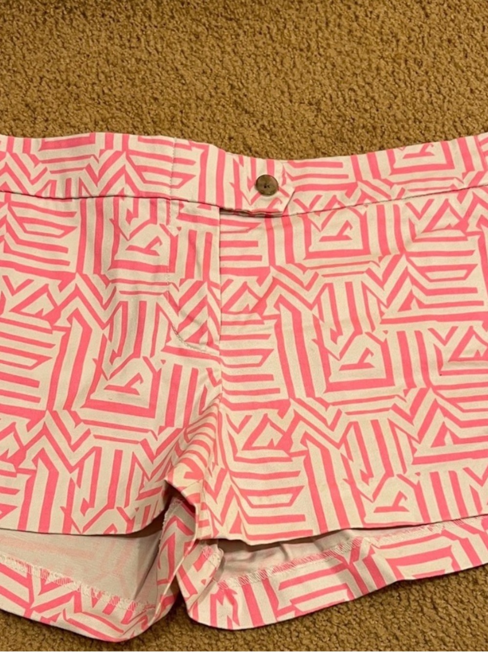 J. Crew Pink and White High Waist Shorts